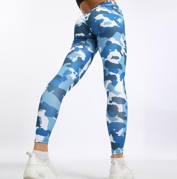 Digital Camouflage Print Yoga Pants