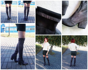 New 2020 Women Over The Knee High Boots Hoof Heels