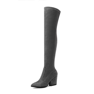 New 2020 Women Over The Knee High Boots Hoof Heels