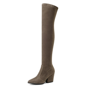 New 2020 Women Over The Knee High Boots Hoof Heels